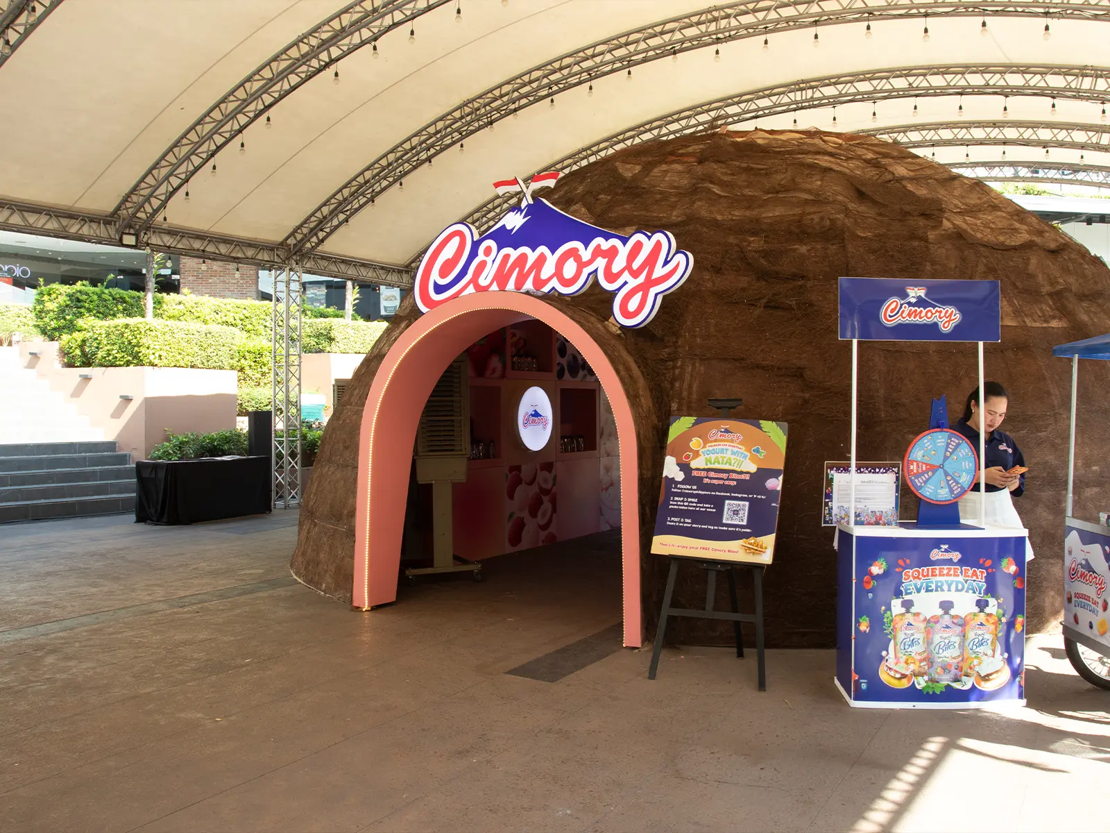 Cimory Bites launch installation and sampling booth